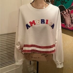 America Sequin  patch Sweatshirt.